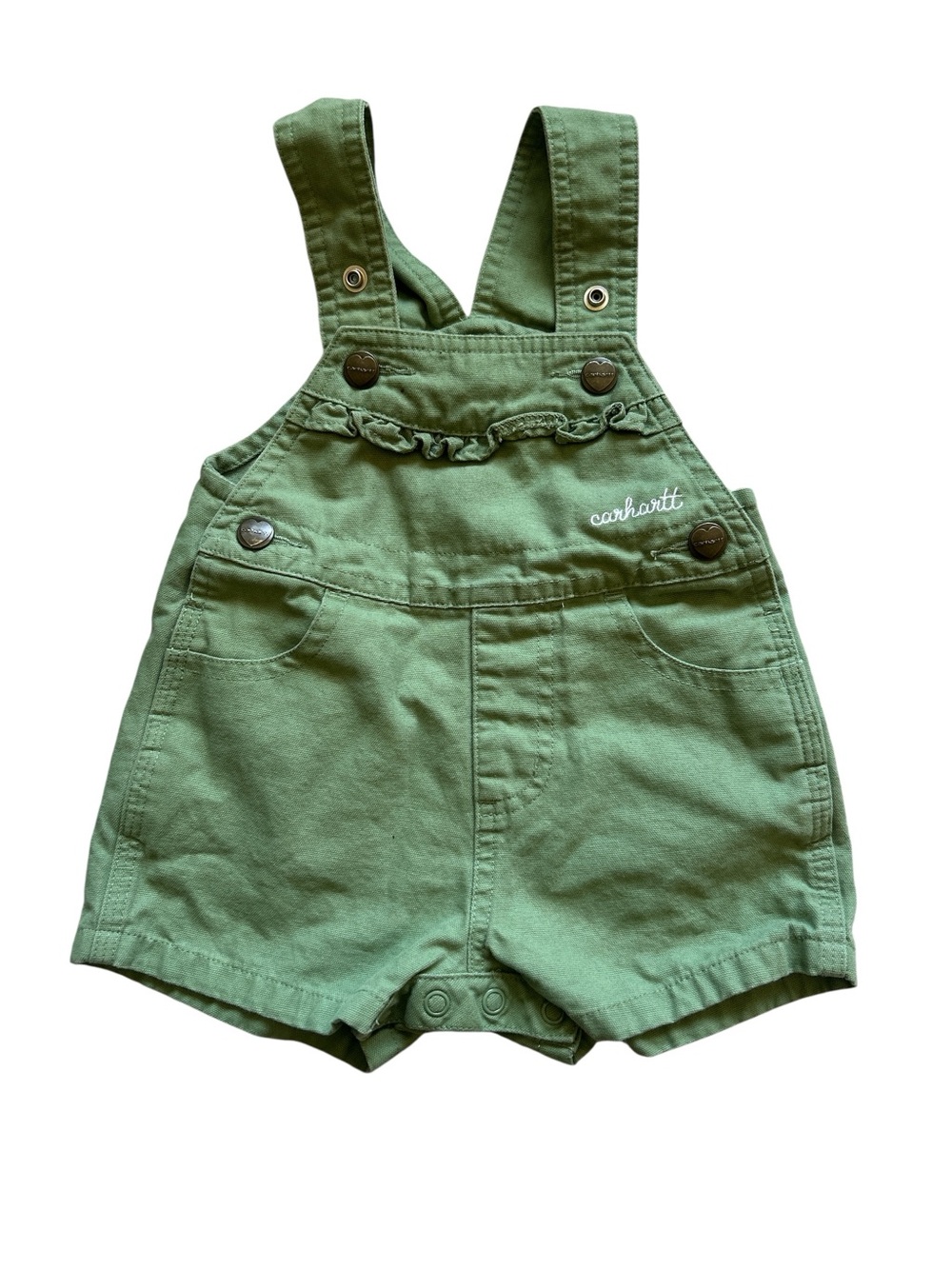 Carhartt Infant Green Dungarees-overalls shorts 9 months